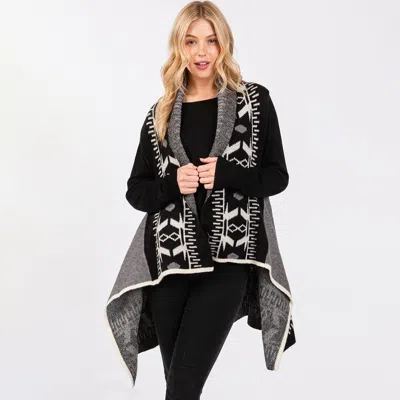 Truedames Aztec Pattern Vest In Black