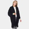Truedames Aztec Patterned Fringe Poncho In Black