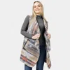 Truedames Aztec Patterned Front Pocket Collar Vest In Blue