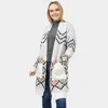 Truedames Aztec Patterned Sweater Cardigan In White