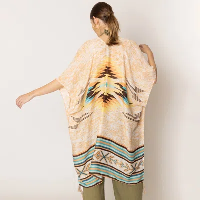 Truedames Aztec Print Kimono Poncho In Multi