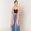 Truedames Aztec Print Kimono Poncho In Pink