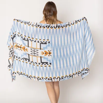 Truedames Aztec Print Scarf In Blue
