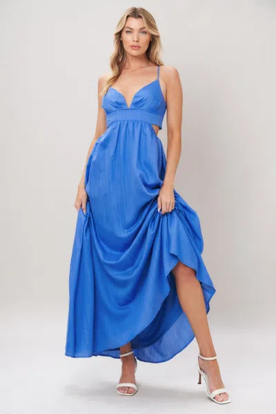 Truedames Azure Temptation Woven Maxi Dress In Blue