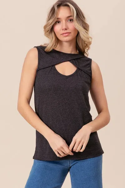 Truedames Baby Rib Knit Front Sut Out Detailed Sleeveless In Pink