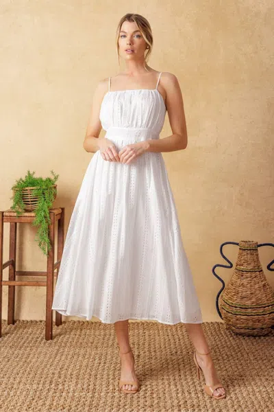 Truedames Back And Forth Eyelet Midi Dress In Multi