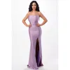 Truedames Back Lace Up Mermaid Dress With Waist Shirring In Purple