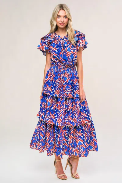 Truedames Back To Fun Woven Midi Dress In Multi