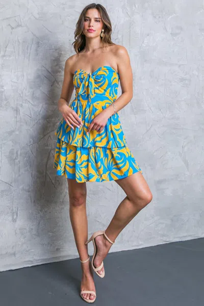 Truedames Back To The Start Mini Dress In Blue