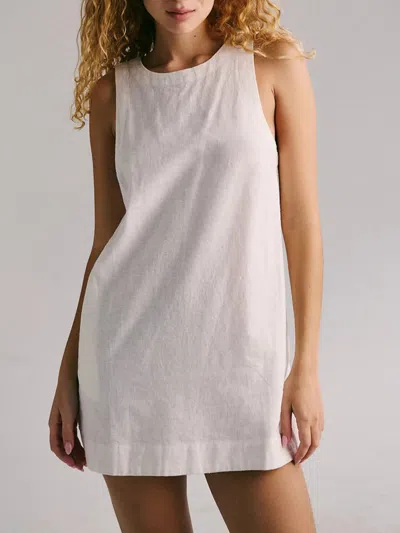 Truedames Backless Sleeveless Denim Mini Dress In White