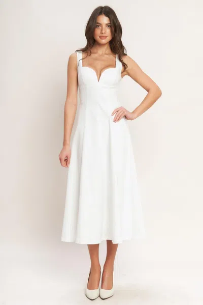 Truedames Balanced Proportion Woven Midi Dress In White