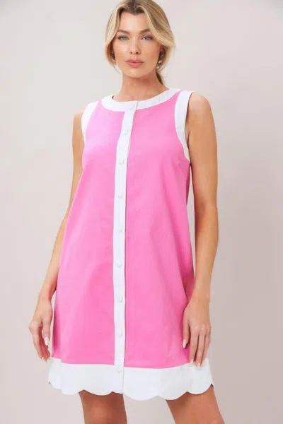 Truedames Barbie Shift Woven Mini Dress In Pink