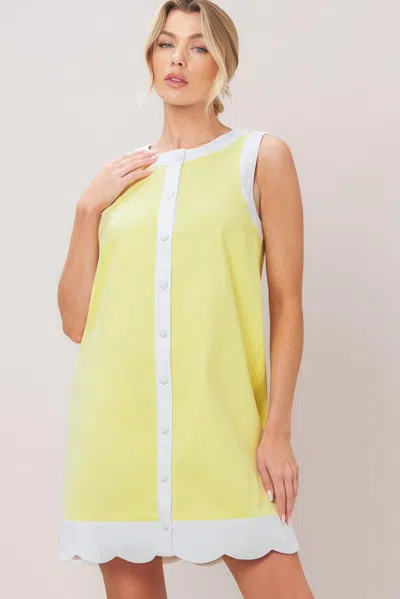 Truedames Barbie Shift Woven Mini Dress In Yellow