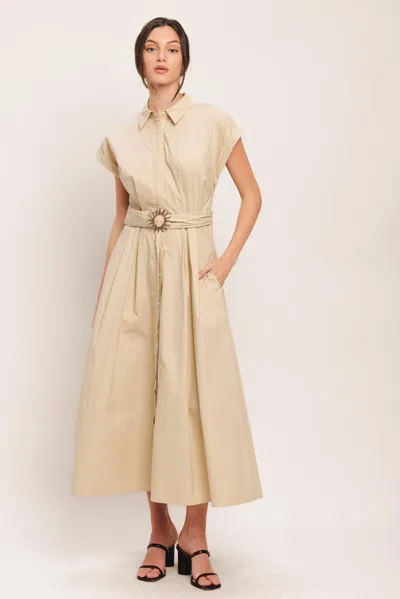 Truedames Bare Elegance Woven Midi Dress In Neutral