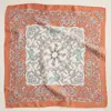 Truedames Baroque Scroll Printed Square Silky Satin Scarf In Multi