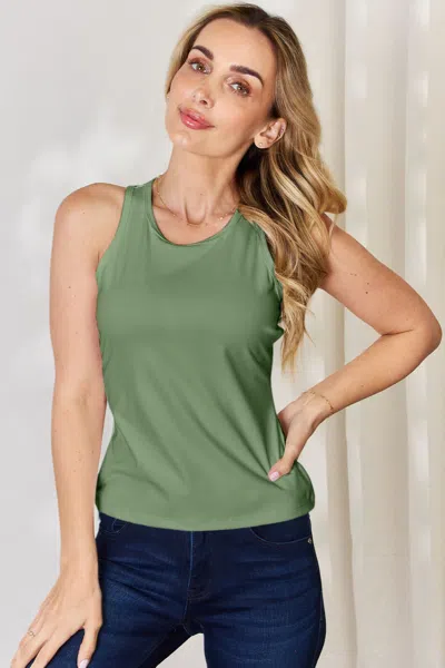 Truedames Basic Bae Full Size Round Neck Racerback Tank In Green