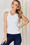 Truedames Basic Bae Full Size Round Neck Racerback Tank In White