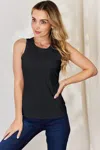 Truedames Basic Bae Full Size Round Neck Slim Tank In Black