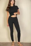 Truedames Basic Solid Leggings In Black