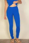 Truedames Basic Solid Leggings In Blue