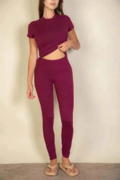 Truedames Basic Solid Leggings In Pink