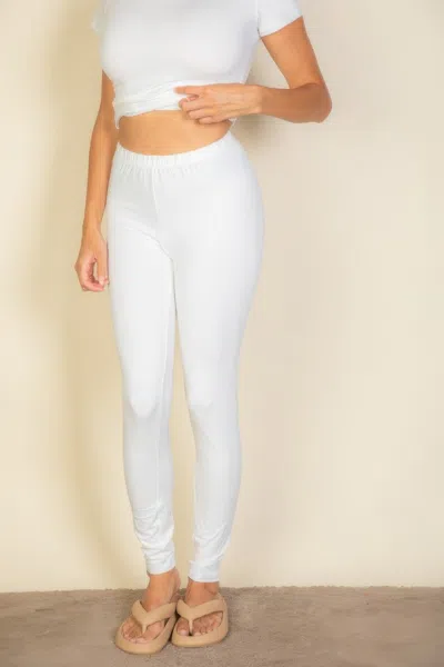 Truedames Basic Solid Leggings In White