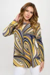 Truedames Split Neckline Tunic In Yellow