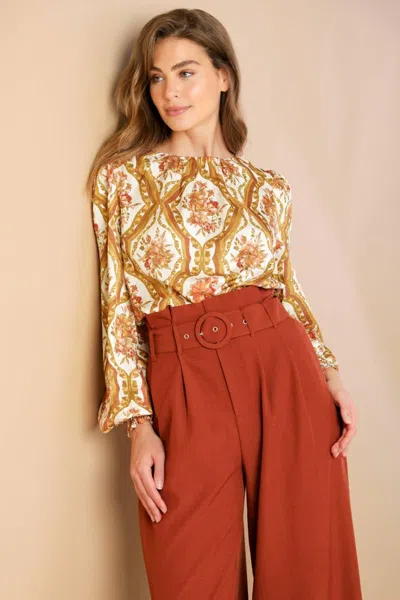 Truedames Be Better Ivory Woven Top In Multi
