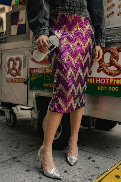 Truedames Be Happy Friend Sequin Midi Skirt In Multi