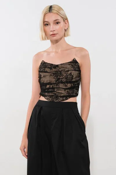 Truedames Be The Exception Lace Crop Top In Black
