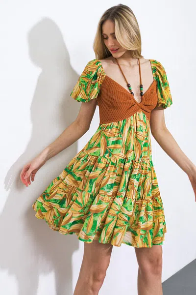 Truedames Beach Bum Girl's Mini Dress In Green