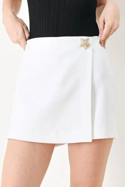 Truedames Beach Glam Woven Skort In White