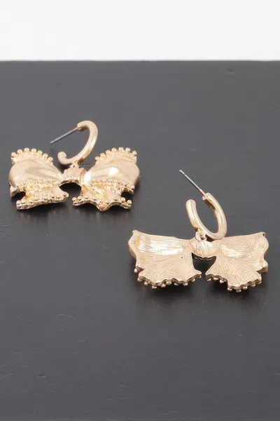 Truedames Beaded Ribbon Dangle Earrings In Gold