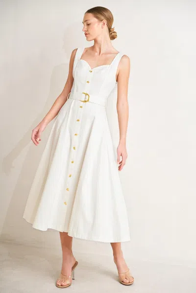 Truedames Bella Portofino Woven Midi Dress In White