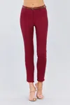 Truedames Belted Textured Long Pants In Red
