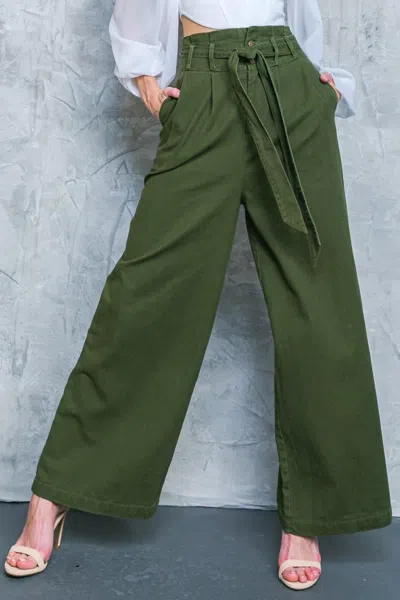 Truedames Big Moment Twill Pants In Green