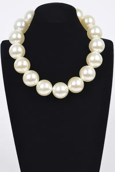 Truedames Big Round Pearl Necklace In White