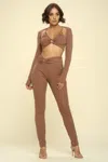 Truedames Bikini Top Solid Color 2 Piece In Brown