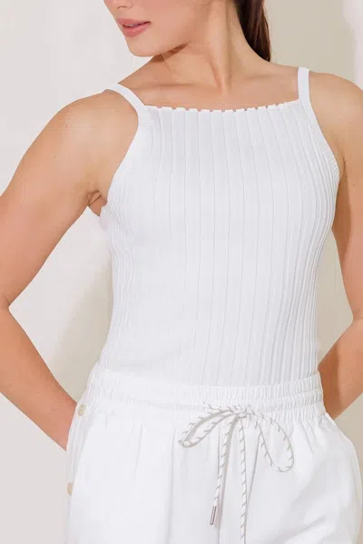 Truedames Bit Of Sunshine White Sweater Knit Tank Top