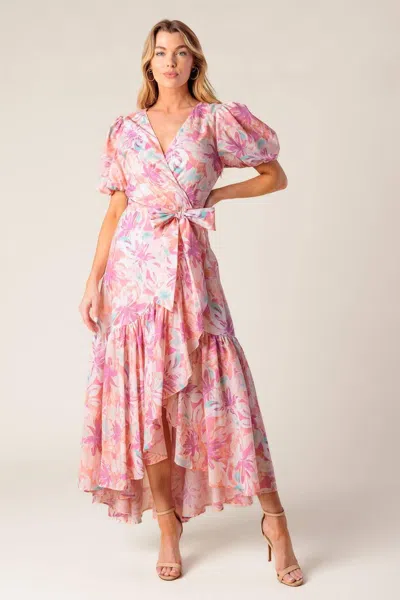 Truedames Bless Your Heart Coral Woven Mini Dress In Multi