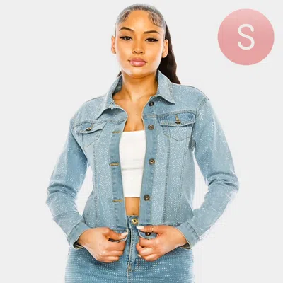 Truedames Bling Denim Jacket In Blue
