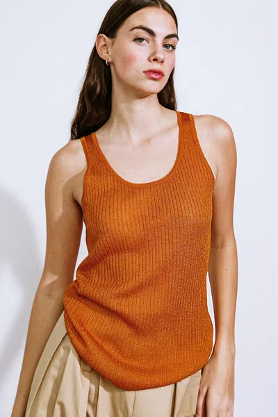 Truedames Blissful Love Woven Tank Top In Orange