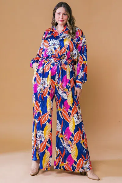 Truedames Blooming Hope Woven Jumpsuit In Blue
