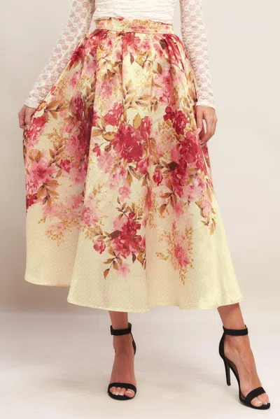 Truedames Blossom Dream Ballerina Woven Full Midi Skirt In Multi