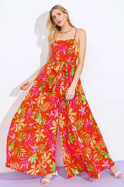Truedames Blossoming With Joy Woven Jumpsuit In Multi