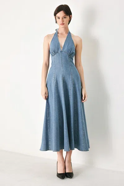 Truedames Blue Blossom Denim Midi Dress
