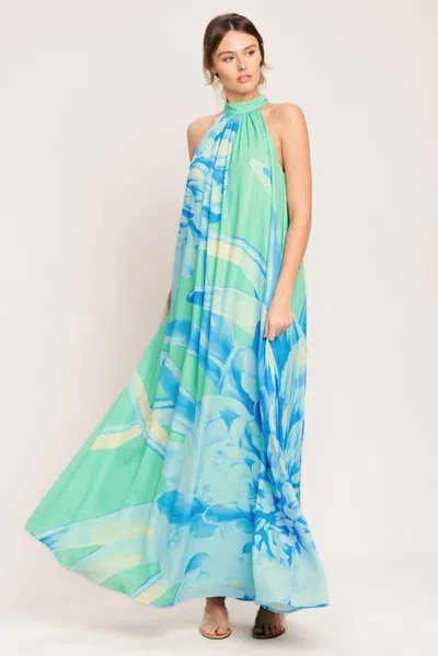 Truedames Blue Horizon Woven Maxi Dress In Brown