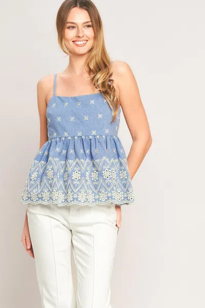 Truedames Blue Meadow Woven Top