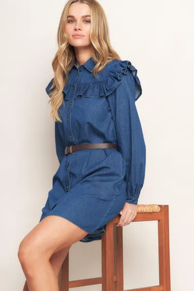 Truedames Bluebird Cowgirl Denim Mini Dress
