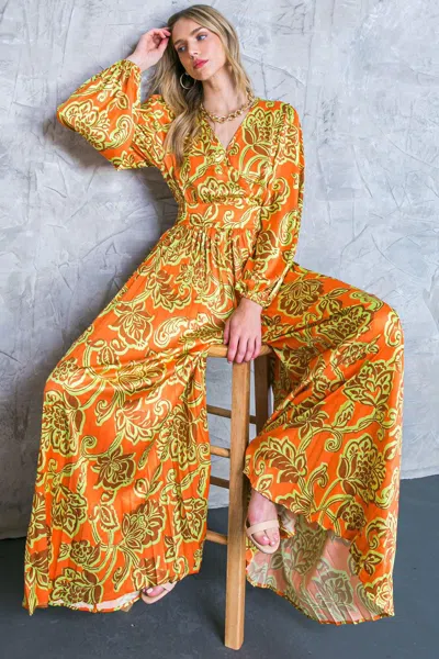 Truedames Blushing With Brilliance Satin Jumpsuit In Multi
